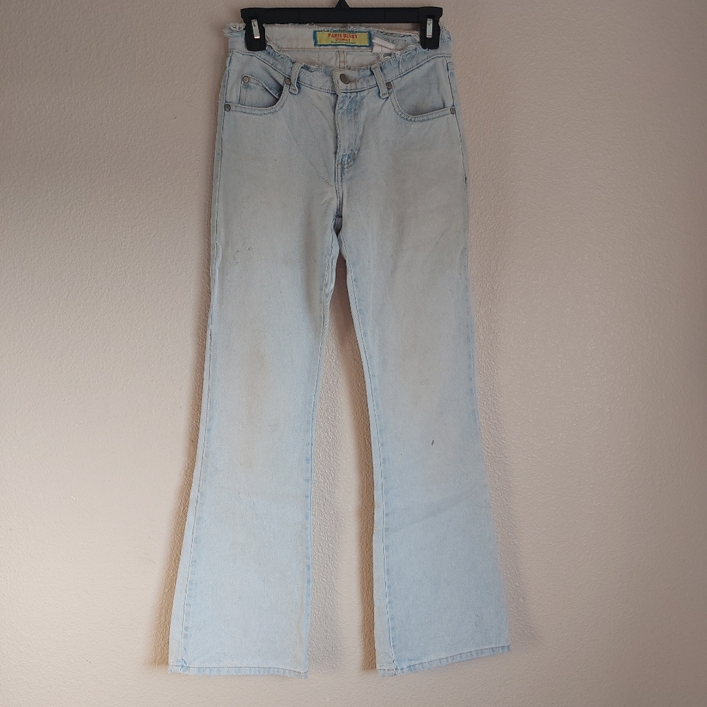 VINTAGE Paris Blues Jeans Women’s Jrs  Size 3 Mid Rise Bootcut Solid Acid Wash